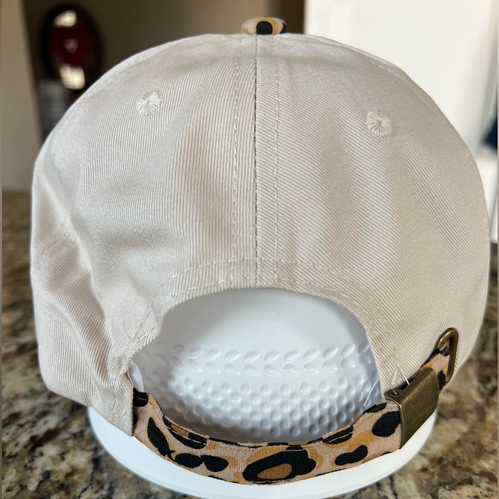 New Jesus is King Leopard Print Cap with Embroidered Text - Picture 3 of 7